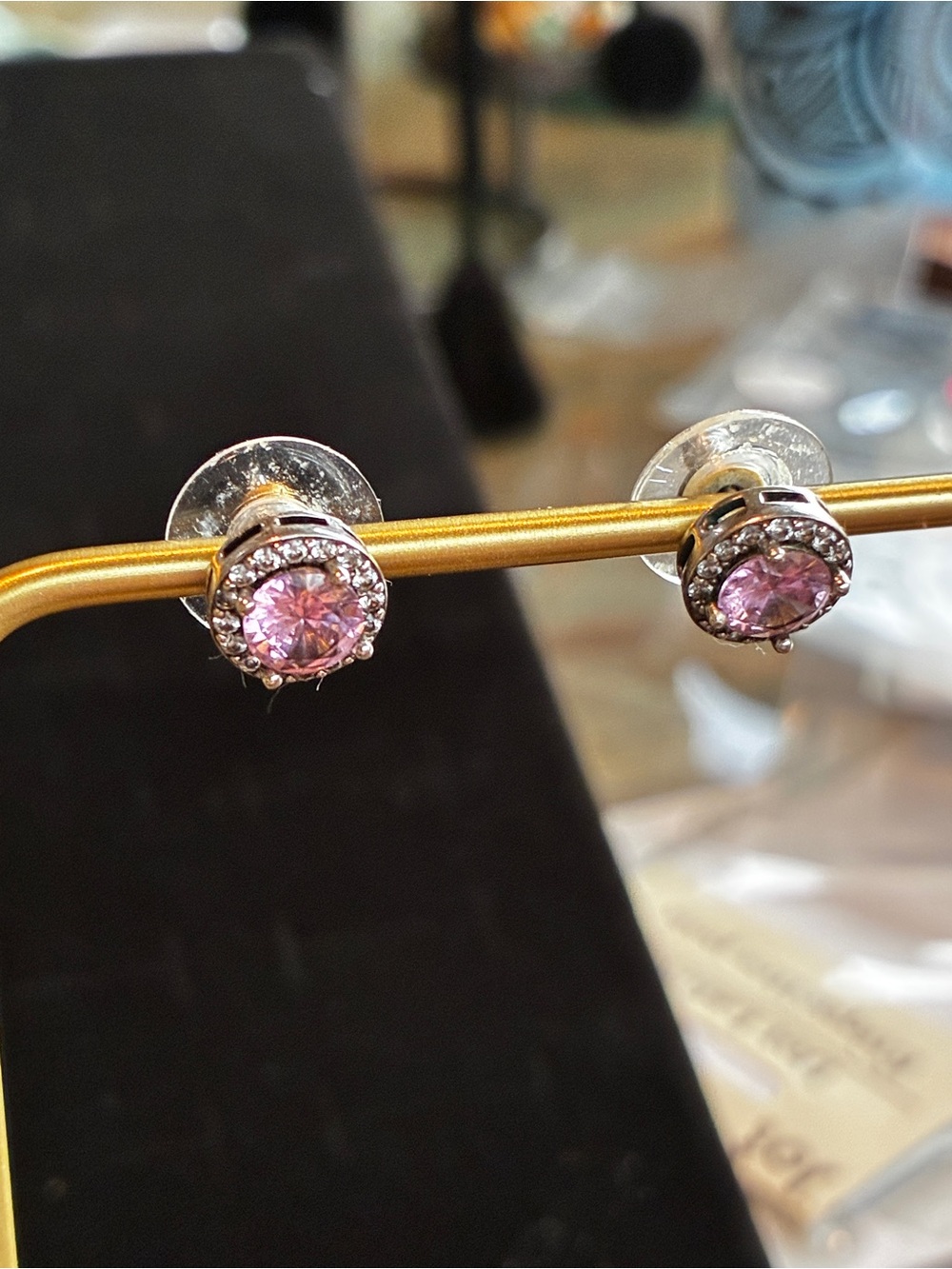 Silpada Sterling silver Pink Crystal Halo Stud Earrings